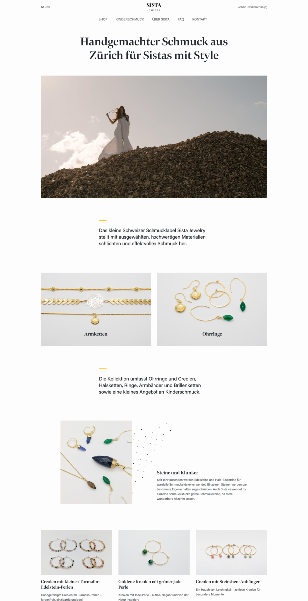 Handgemachter Schmuck, digital zuhause