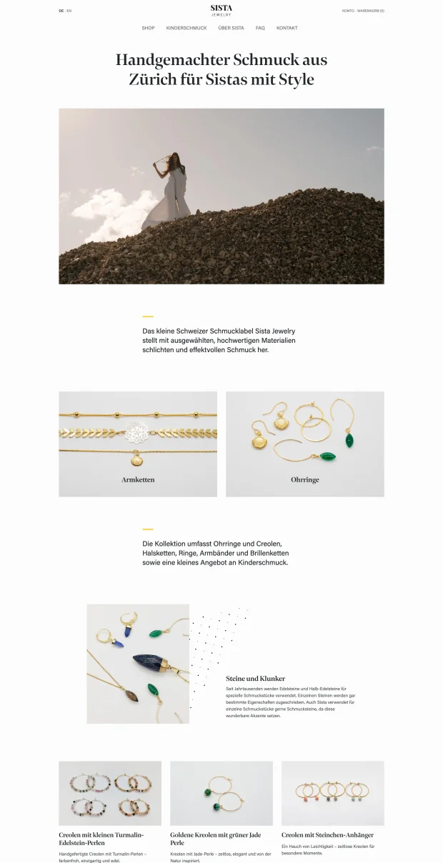 Handgemachter Schmuck, digital zuhause